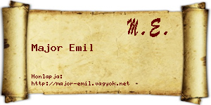 Major Emil névjegykártya